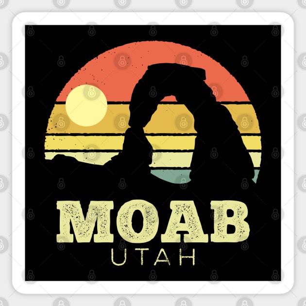 Moab Utah Arches Vintage Sunset Sticker by DetourShirts